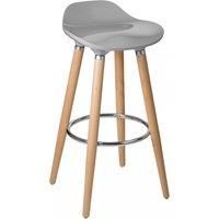 Premier Housewares Bar Stool, Plastic Abs/Beech/Metal, Grey