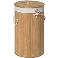 Kankyo Rnd Nat Bamboo Laundry Hamper W/Liner 36 D X 60Cm