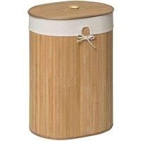 Premier Housewares Kankyo Bamboo Oval Laundry Hamper, Natural, 30 x 40 x 57 cm