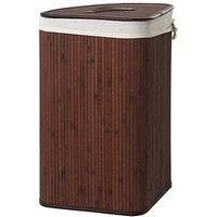 Premier Housewares Kankyo Corner Laundry Hamper, Dark Brown, Bamboo, Lightweight