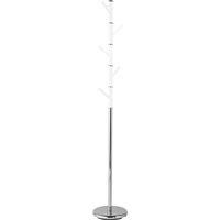 Floor Standing Chrome Coat Stand Solid Silver Acrylic Adjustable Rotating Pegs