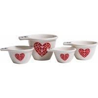 Premier Housewares Heart Measuring Cups Ceramic Measuring Cup Cooking Measuring Cups Measuring Cups For Baking, Red/Cream, 10 x 11 x 12 cm