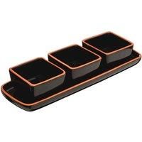 Calisto Black Glazed Terracotta Kitchen Accessory Set Pitcher/Tagine/Bowl/Dishes