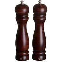 Premier Housewares Pepper Mills Grinders Tropical Hevea Pepper Grinder Refillable Twisting Wooden Grinder Pepper Mill (h X W X D): 22 X 5 X 5 Cm Each