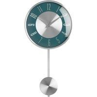 Premier Housewares Pendulum Wall Clock, Metal, Blue