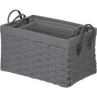 Premier Housewares LIDA Storage Baskets, Metal, Grey, 28 x 40 x 24 cm