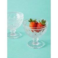 Premier Housewares Fleur Sundae Dishes, Clear Glass, 250ml, Set of 2, 11 x 11 x 11 cm