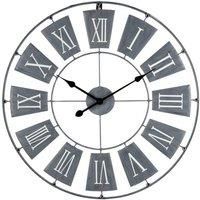 Premier Housewares Small Metal Wall Clock - Grey