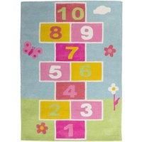 Premier Housewares Bedroom Rugs For Kids Multi-Coloured Rugs Bedroom Boys Rugs for Bedroom Hopscotch Childrens Rug 100% Cotton Kids Rug 3 x 100 x 140