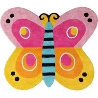 Premier Housewares Kids Butterfly Rug, Cotton - Multi-Coloured