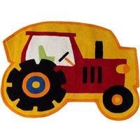 Premier Housewares Kids Tractor Rug, Cotton - Red
