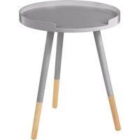 Premier Housewares Round Small Side Table Small Outside Table Small Outdoor Table Side Table MDF Grey Table Wood Narrow Side Table 49 x 40 x 40 cm