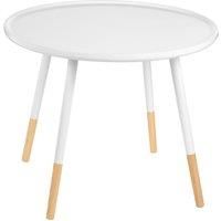Premier Housewares Viborg Round Side Table, Wood, 48 x 60 x 60 cm - White