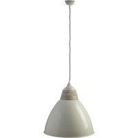 Premier Housewares Oslo Extra Large Pendant Light in Iron/Wood  White