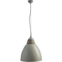 Premier Housewares Oslo Large Pendant Light in Iron/Wood  White
