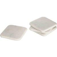 Premier Housewares Marble Square Coasters, Off/White, Set of 4, 10 x 10 x 1 cm