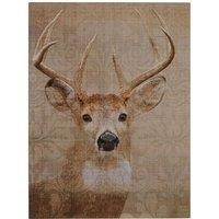 Premier Housewares 2800753 Stag Damask Wall Plaque - Brown, 1x30x40 cm