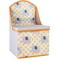 Premier Housewares Children's MDF Toy Storage Kids Storage Toy Box with Seat Personalised Toy Box Elephant Design Toy Boxes for Boys Wooden Grey