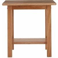 Premier Housewares Square Side Table, Tropical Hevea Wood - Natural