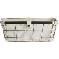 Premier Interiors Basket Storage Basket, Gold Plated Iron Wire, Cotton Mix Liner Gold