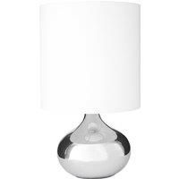 Orsina White Table Lamp, Minimalist Black Metal Frame With White Fabric Shade, Clean Silhouette For Soft Ambient