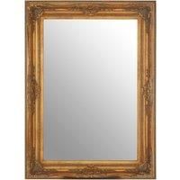 Baroque Rectangular Antique Grey Wall Mirror,Vintage-Inspired Large Decorative Mirror,Natural Wooden Mirror