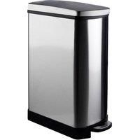 Premier Housewares Stainless Steel Kitchen Pedal Waste Bin, Rectangle, Mirror Finish - 35 Ltr