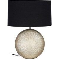 Premier Housewares Whisper Table Lamp in Gold Ceramic with Black Fabric Shade
