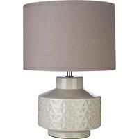 Premier Housewares Waverly Table Lamp in Grey Ceramic with Grey Fabric Shade