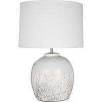 Premier Housewares Whitley Table Lamp in White Ceramic with White Fabric Shade