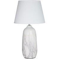 Premier Housewares Welma Table Lamp in White Ceramic with White Fabric Shade