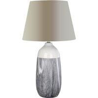 Premier Housewares Welma Table Lamp in Grey Ceramic with Grey Fabric Shade