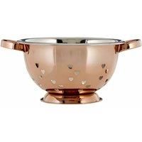 Premier Housewares Colander with Hearts Design, Rose Gold