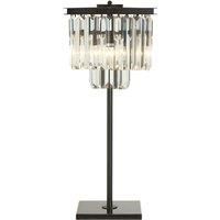 Premier Housewares Kensington Townhouse Table Lamp in Iron with Crystals  Antique Black Finish