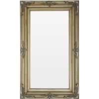 Orsina Wood Frame Wall Mirror, Boutique Design Mirror For Home Dcor, Golden Hanging Mirror With Decorative Motifs in Gold