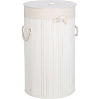 Premier Housewares Kankyo Laundry Hamper, Bamboo, White, 36 x 36 x 60 cm