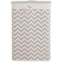 Maison By Premier Kankyo White And Grey Chevron Laundry Hamper