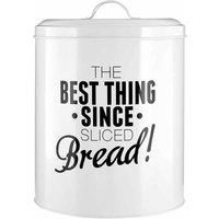 Premier Housewares 507480 Pun and Games Bread Bin, White 23 x 23 x 26 cm