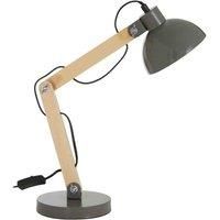 Blake Table Lamp Wood Metal Grey Stylish New For Study Home And Office