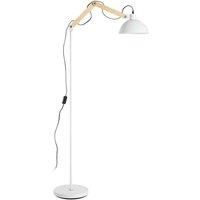 Blair Floor Lamp Wood & Metal White Shade Office Reading Living Room Light