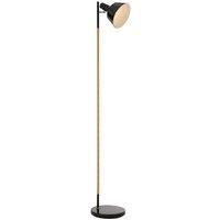 Interiors By Premier Floor Lamp - Wood/Metal and Black