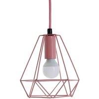 INTERIORS by Premier Beli Metal Wire Pendant Ceiling Light - Pink