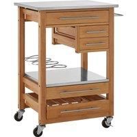 Premier Housewares Kitchen Trolley Drinks Trolley Kitchen Trolleys With Worktop And Storage Kitchen Trolleys With Wheels 50 X 60 X 87 Cm