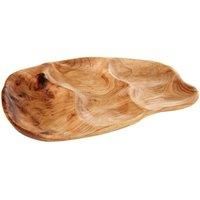 Premier Housewares Kora Serving Tray with 3 Compartments, Natural