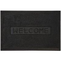 Welcome Design Black Rubber Doormat Non Slip Outdoor Front Door Heavy Duty Mat