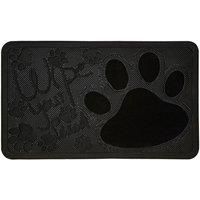 Premier Housewares Doormat, Wipe Your Paws, Rubber, Coir, Black, 75 x 45 x 1 cm