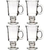 4 x IRISH COFFEE LATTE MUG GLASSES GLASS HANDLE CHOCOLATE CAPPUCCINO DRINK 230ml
