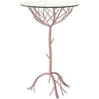 Interiors By PH Branch Table Rose Gold Frame Glass Top