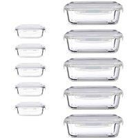Freska Glass Food Storage Containers with BPA Free Airtight Lid Lunch Box Bento