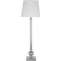 Orsina Table Lamp With Off-White Silk Shade, Minimalist Iron Rod Lamp, Durable Bedside Light For Living Room in White